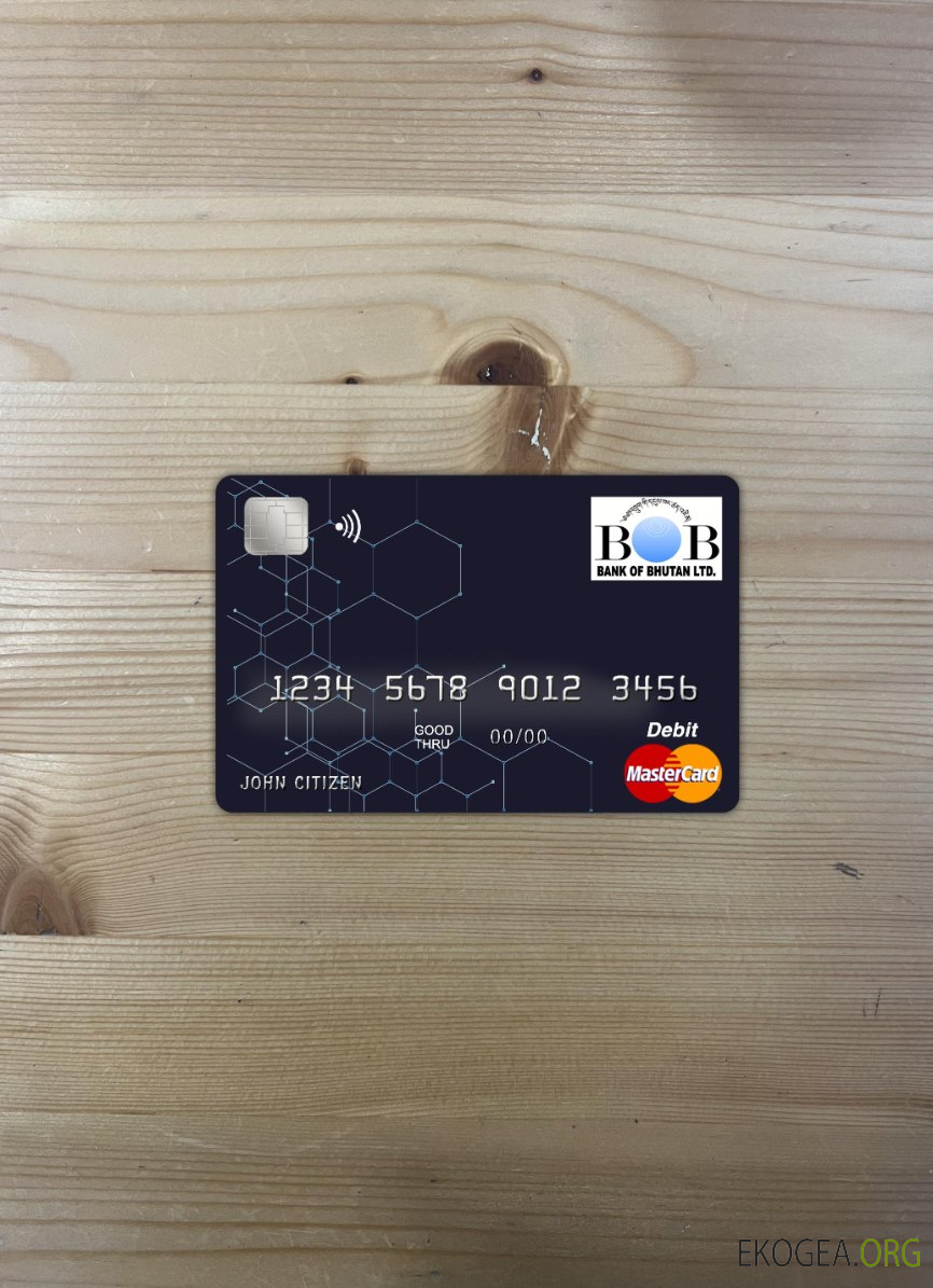 Photolook de la carte principale de la Banque du Bhoutan du Bhoutan